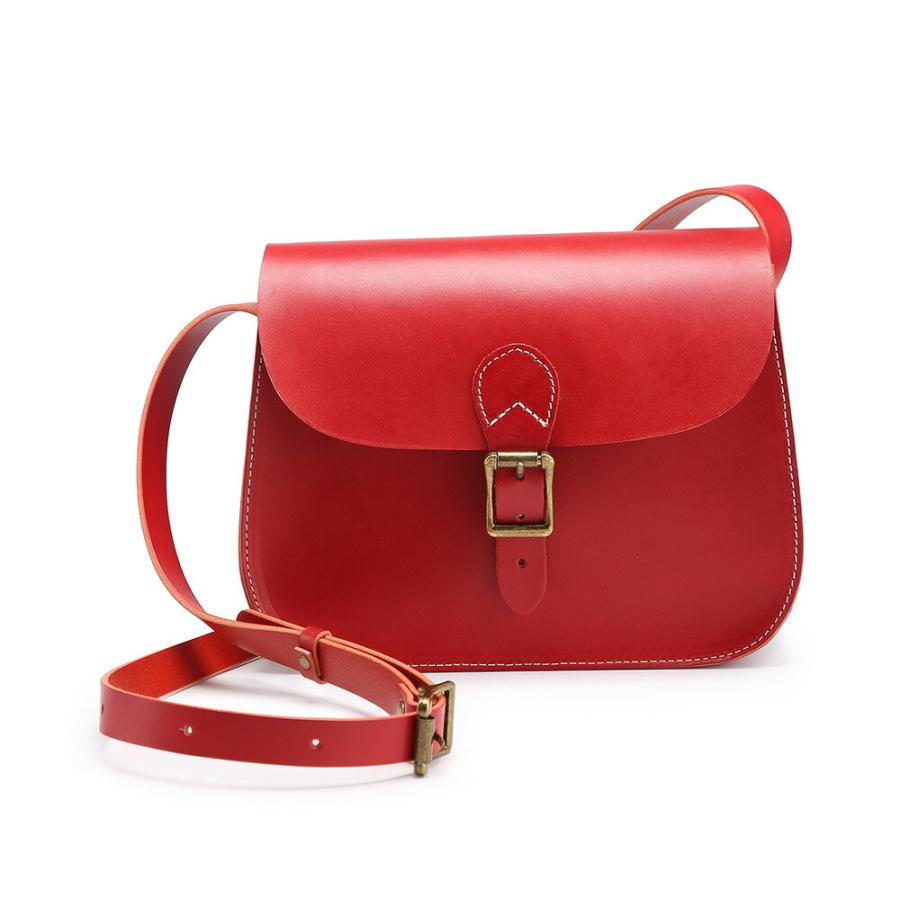 ミニショルダー 本革 レディーズ レッド 赤 ショルダーバッグ ヌメ革