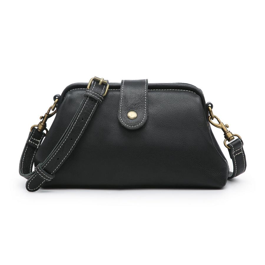 ショルダーバッグ クラッチバッグ がま口 バッグ 本革 牛革 肩掛け 斜  