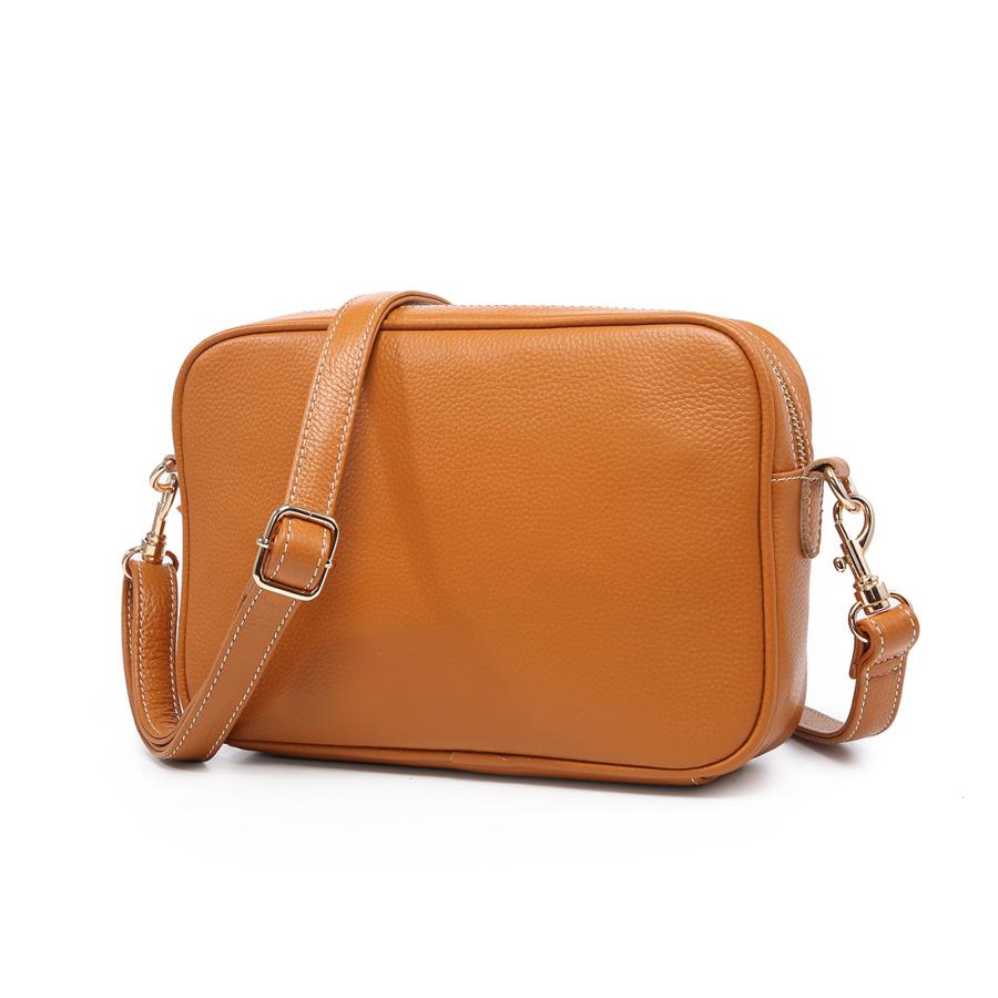 ショルダーバッグ 本革 キャメル ミニショルダー スクエア 大人 バッグ