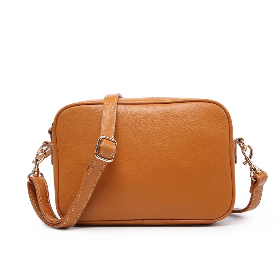 ショルダーバッグ 本革 キャメル ミニショルダー スクエア 大人 バッグ