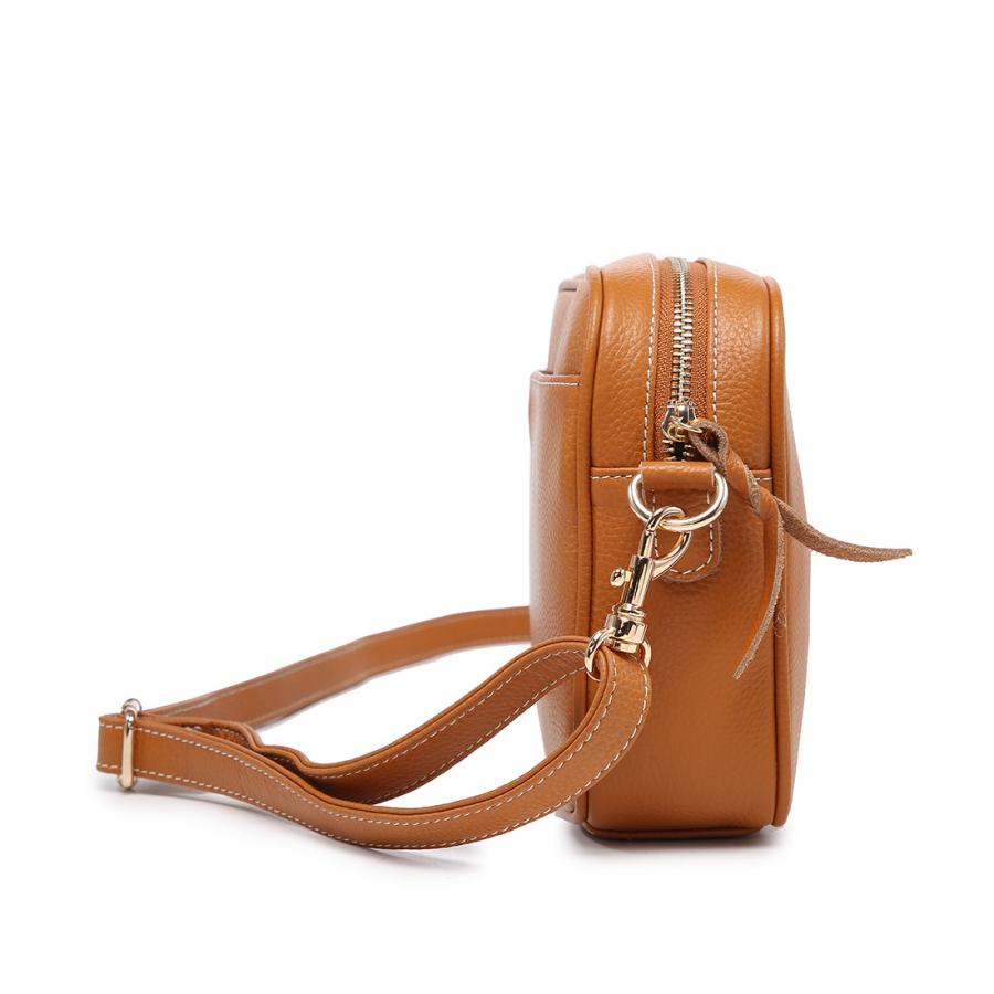 ショルダーバッグ 本革 キャメル ミニショルダー スクエア 大人 バッグ