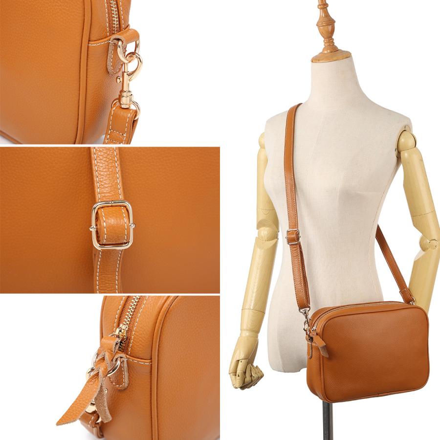 ショルダーバッグ 本革 キャメル ミニショルダー スクエア 大人 バッグ