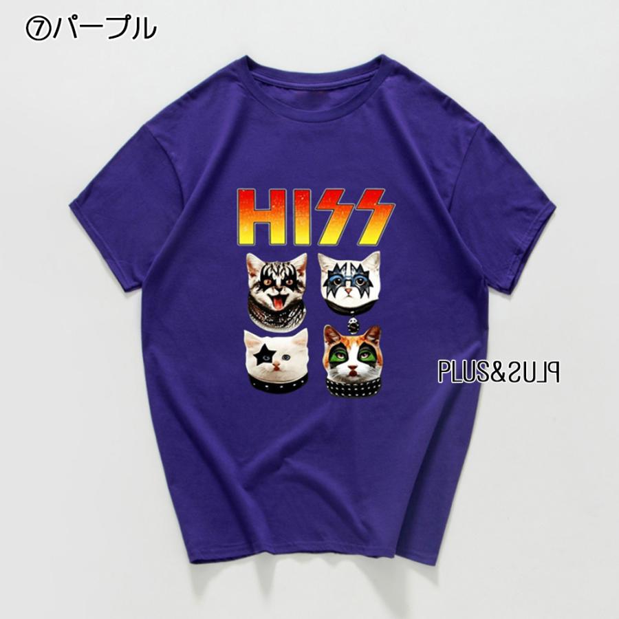 Tシャツ 猫柄 ミュージシャン ヘビメタ ハードロック 男女兼用 メンズ