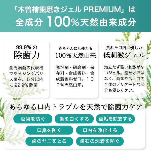 木曽檜歯磨きジェルPREMIUM 80g 100％天然由来成分、ヒノキ蒸留水の