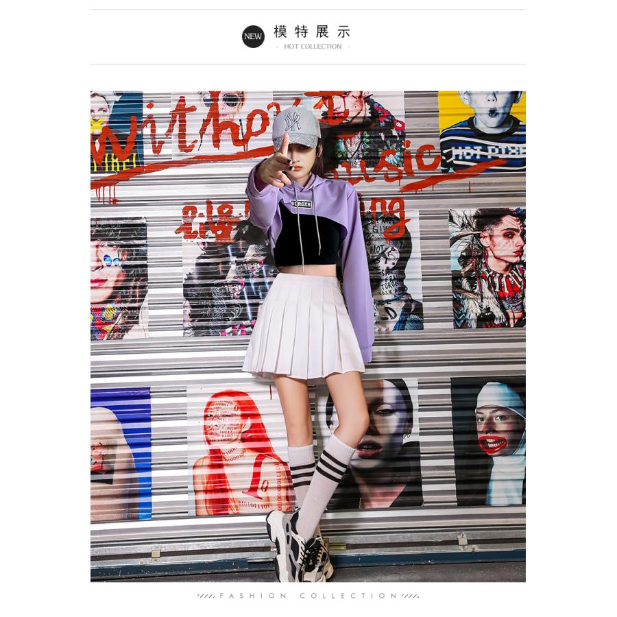 パーカー単品 切替 へそ ショート クロップド ベリーショート 03 Plus Dance 通販 Yahoo ショッピング