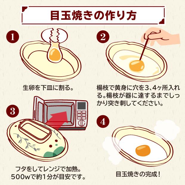 レンジでチン かんたん目玉焼き ラップ不要で経済的 油を使わないのでとってもヘルシー |  | 04