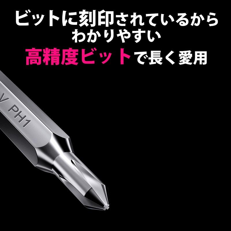 電動ドライバーセット LEDライト付 小型 ペン型 PENDORA 36E ペンドラ36E｜plusdesign｜09