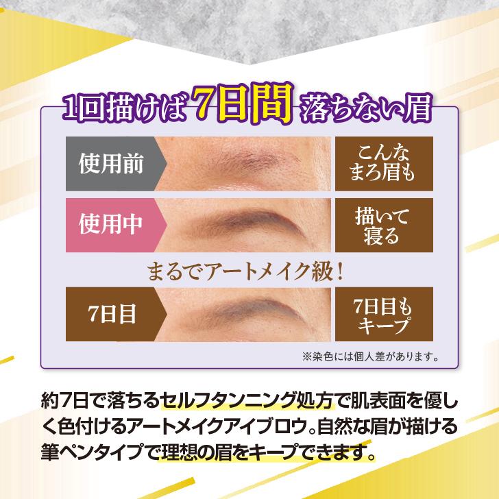 アートメイクアイブロウ セルフタンニング処方で肌表面を優しく染色。最長7日間落ちないアートメイク発想のアイブロウ |  | 03