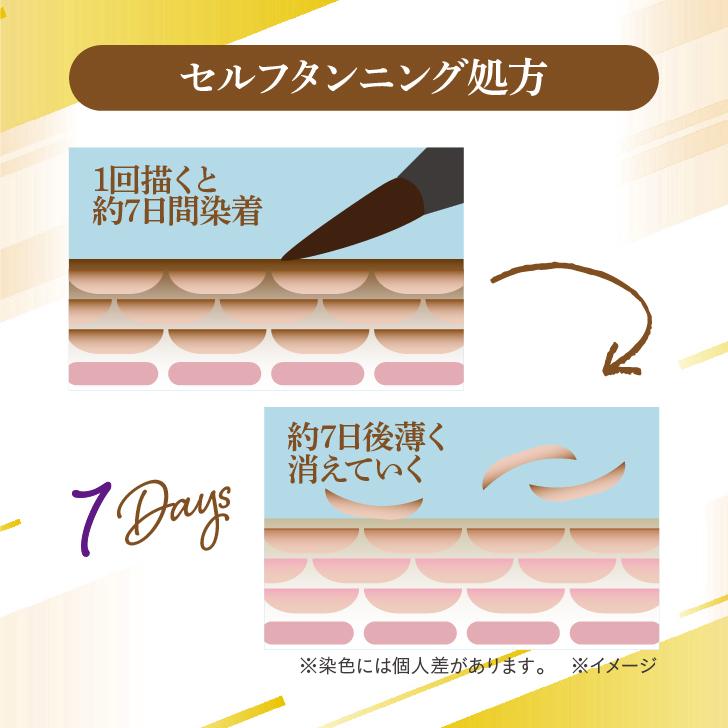 アートメイクアイブロウ セルフタンニング処方で肌表面を優しく染色。最長7日間落ちないアートメイク発想のアイブロウ |  | 04
