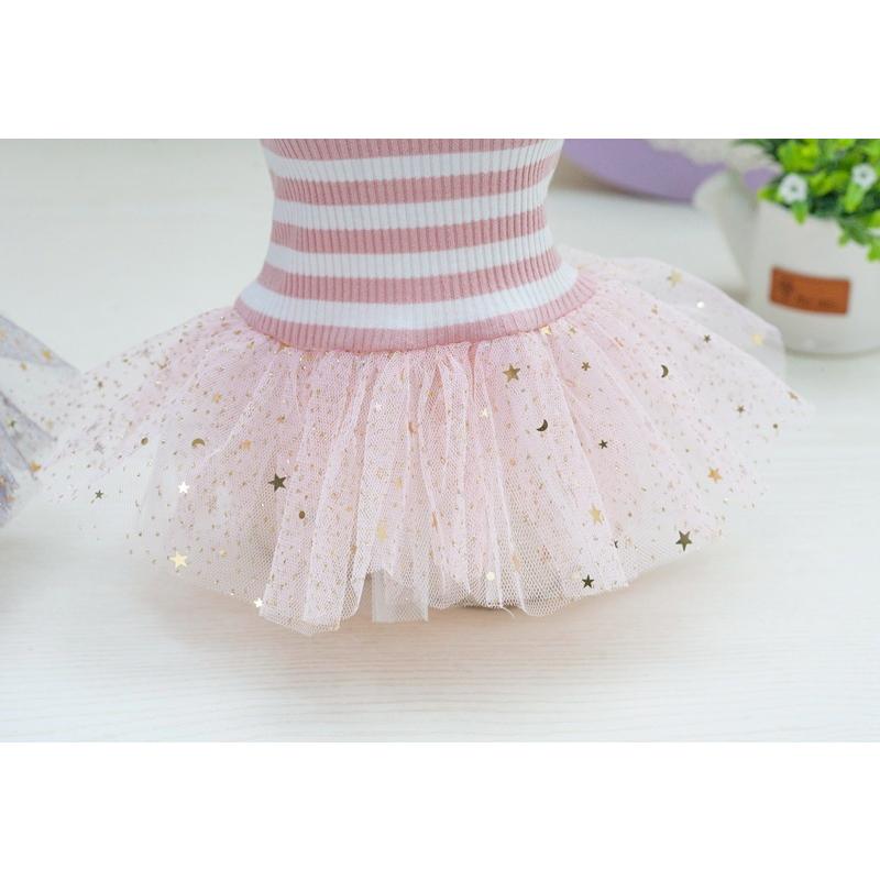 ドッグウェア 可愛いドッグウェア 犬服 キラキラチュチュ付ボーダーキャミワンピース |  | 04