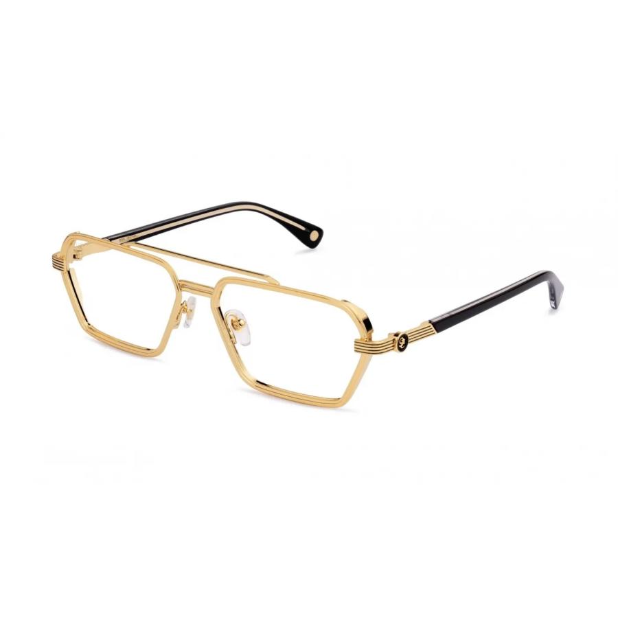 9five 9five REIGN Black & 24k Gold Clear Lens Glasses レーイン