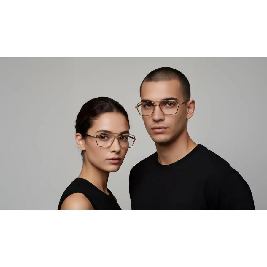 9five 9five REIGN Black & 24k Gold Clear Lens Glasses レーイン