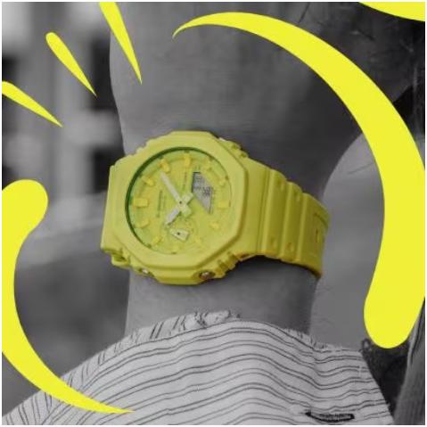 G-SHOCK GA-2100-9A9JF カーボンコアガード ワールドタイム バイオマス