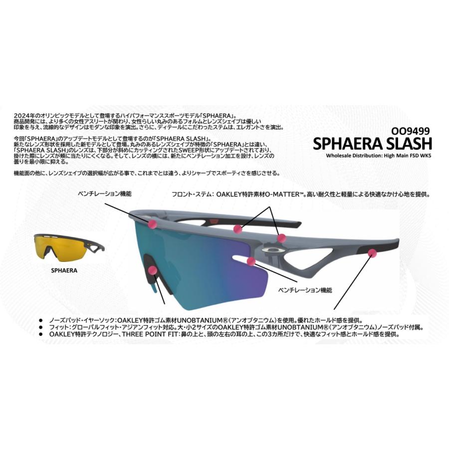 OAKLEY 正規保証書(押印)付 オークリー SPHAERA SLASH OO9499-0636  