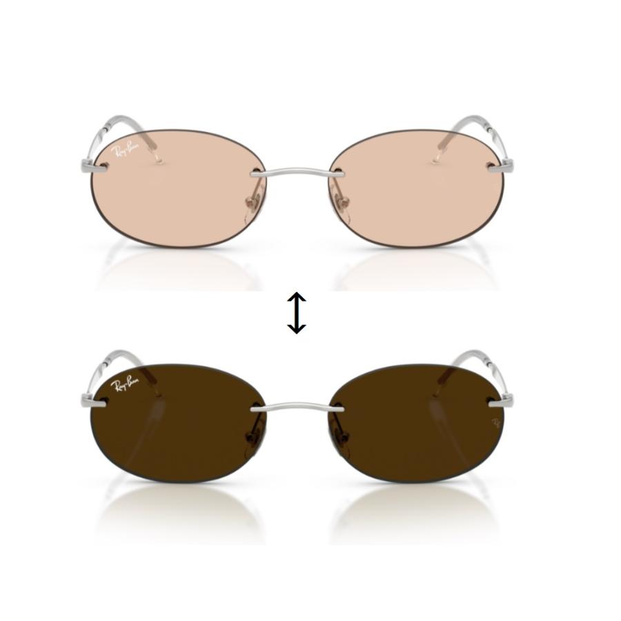 正規保証書(押印)付 レイバン Ray-Ban 3767 003/MG 54-18 RB3767 Transitions トランジションズ 調光 リムレス オーバル Y2K トレンド 即納の画像