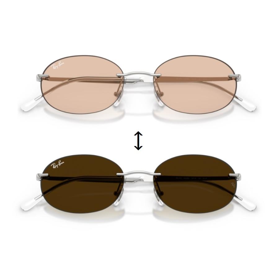 正規保証書(押印)付 レイバン Ray-Ban 3767 003/MG 54-18 RB3767 Transitions トランジションズ 調光 リムレス オーバル Y2K トレンド 即納の画像