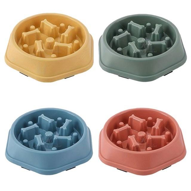 スローフィーダー犬ボウル、窒息防止プラスチック犬パズルフードボウル、滑り止めペットスローフィーダーボウル | 