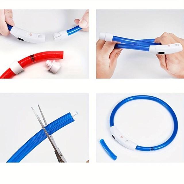 1本【紛失防止】ペット犬の LED ライト　首輪　全体が夜間発光　安全性　 USB 充電式　外出　犬カラー　夜間散歩　お出かけ FREE |  | 07