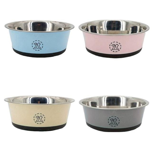 ステンレス製の犬用ボウル、あらゆるサイズの犬種に対応した滑り止めペットフィーダー、耐久性のある猫用ボウル、お手入れが簡単で食器洗い機対応 M | 