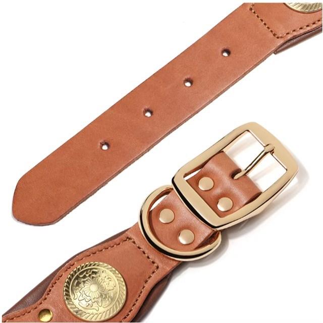 犬用の調節可能な革の首輪,犬の首輪,本物の革,スパイク,大型,中および大の犬用 L |  | 01