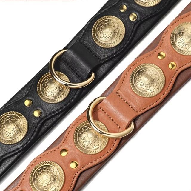 犬用の調節可能な革の首輪,犬の首輪,本物の革,スパイク,大型,中および大の犬用 L |  | 02