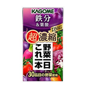 カゴメ  野菜一日これ一本超濃縮　鉄分＆葉酸　125ml × 24本入/4ケース　紙パック〔ミックスジュース 野菜ジュース kagome　カゴメ　鉄分　プルーン〕 | 野菜一日これ一本