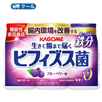 新発売 カゴメ 生きて腸まで届く ビフィズス菌 たっぷり鉄分 （100ml×3P×6）×2ケース クール便 〔大人のための乳酸菌〕〔腸内の改善〕｜plusin