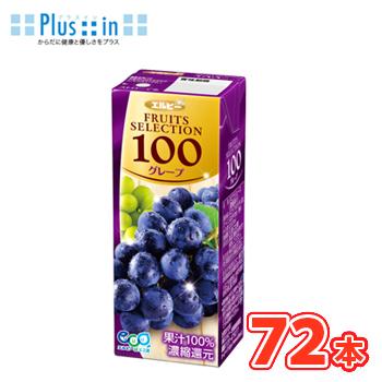 エルビーフルーツセレクション グレープ100 200ml×24本入/3ケース 紙パック〔果汁100％ ぶどうジュース グレープジュース〕 | FRUITS SELECTION