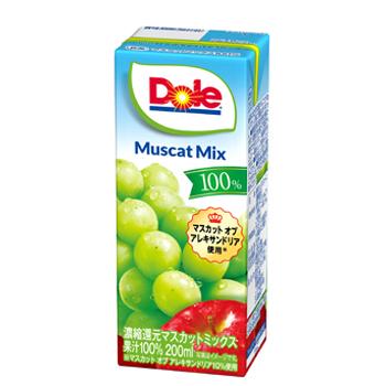 雪印　メグミルク　Dole　マスカットミックス100％　LL200ml×18本入/2ケース　紙パック　〔ドール　果汁100％ フルーツジュース マスカット〕 | Dole