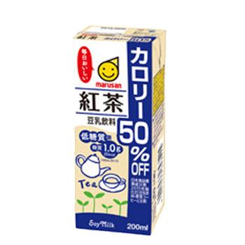 マルサンアイ 豆乳飲料　紅茶 カロリー50％オフ 200ml 紙パック 24本入｜plusin