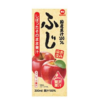毎日牛乳 国産果汁100％ ふじ 200ml× 24本入 紙パック〔100% りんご