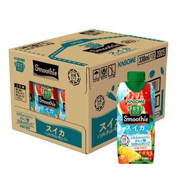 カゴメ 野菜生活１００ Smoothie　スイカ＆ソルティレモンMix 330ml紙パック 12本入〔フルーツジュース 果実飲料 ビタミン 食物繊維〕季節限定 | 野菜生活100 Smoothie | 01