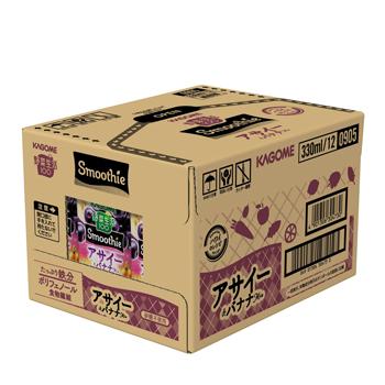 カゴメ 野菜生活100 Smoothie　アサイー＆バナナMix 330ml紙パック 12本入〔フルーツジュース 果実飲料 鉄分 ポリフェノール 食物繊維〕季節限定 | 野菜生活100 Smoothie | 01