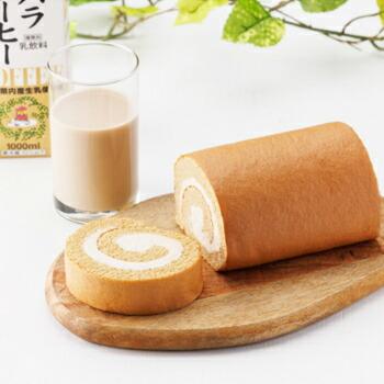白バラ ふんわりコーヒーロール（14cm）　1本【クール便】  ロールケーキ 洋菓子 スイーツ おやつ ご褒美 プレゼント | 白バラ | 02