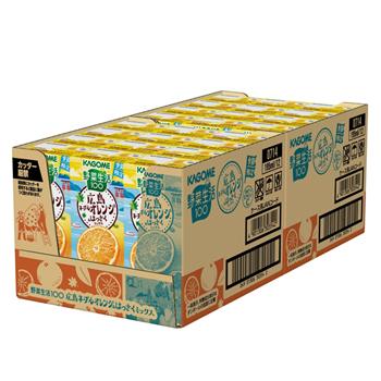 カゴメ 野菜生活100 広島ネーブルオレンジ＆はっさくミックス 195ml ×24本入/2ケース 紙パック〔ネーブル　オレンジ　はっさく　柑橘　ビタミンC　季節限定〕 | 野菜生活100 | 01