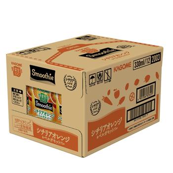 カゴメ 野菜生活100 Smoothie シチリアオレンジ＆ベルガモットMix 330ml×12本入/4ケース 紙パック〔野菜ジュース食物繊維 オレンジ orange 柑橘〕 | 野菜生活100 | 01
