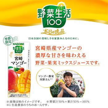 野菜生活100 カゴメ 本日の逸品 宮崎マンゴーミックス 195ml ×24本入/4