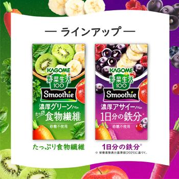 カゴメ 野菜生活100 Smoothie　濃厚グリーンmix 125ml×24本入　紙パック〔スムージー フルーツジュース 果実飲料 ビタミンC 食物繊維〕 | 野菜生活100 Smoothie | 07