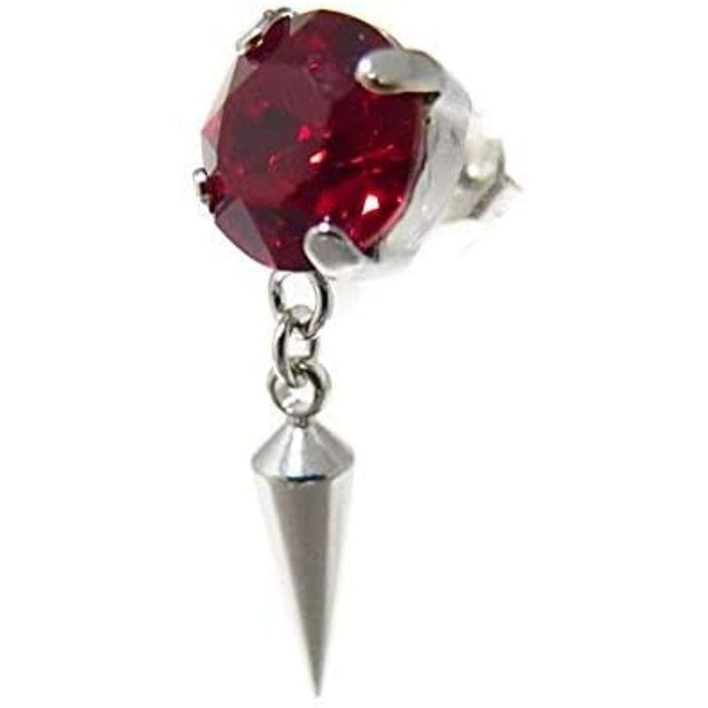 Akusetia ピアス 片耳 スワロフスキー 正規スワロフスキー使用 メンズ レディース スタッド ダガー 赤 レッド スワロ 限定品