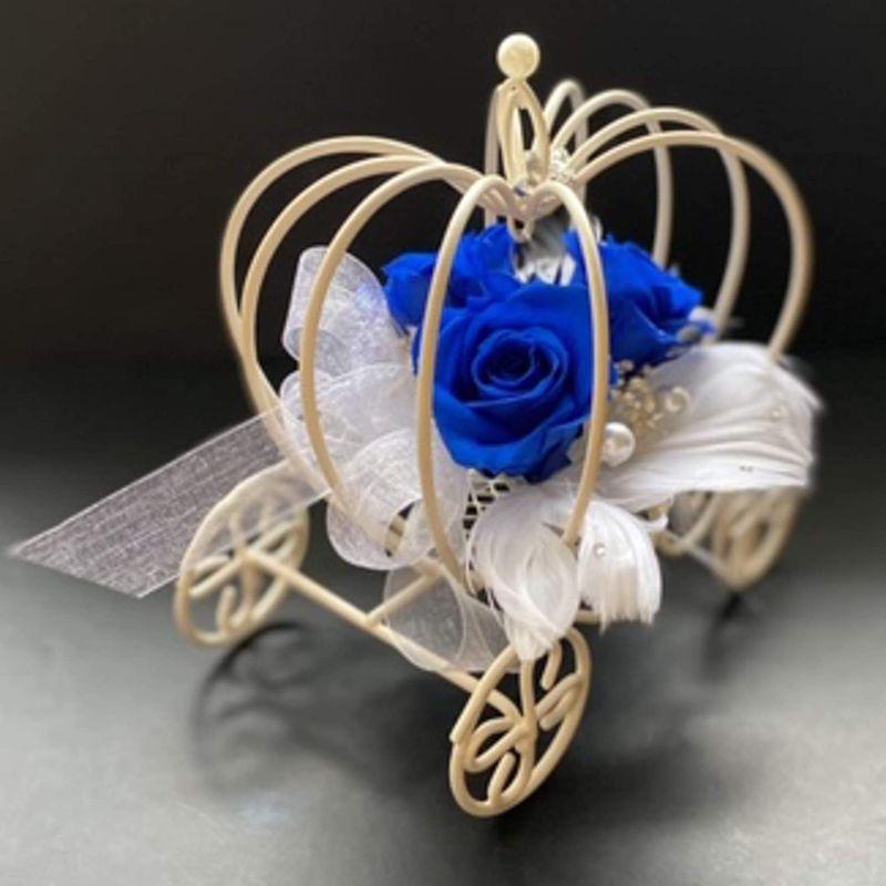カタログギフトも Lulu S ルルズ リングピロー ティアラのついたカボチャの馬車のリングピロー Royal Blue プリザーブドフラワー ウェディング Roadmapforth Org