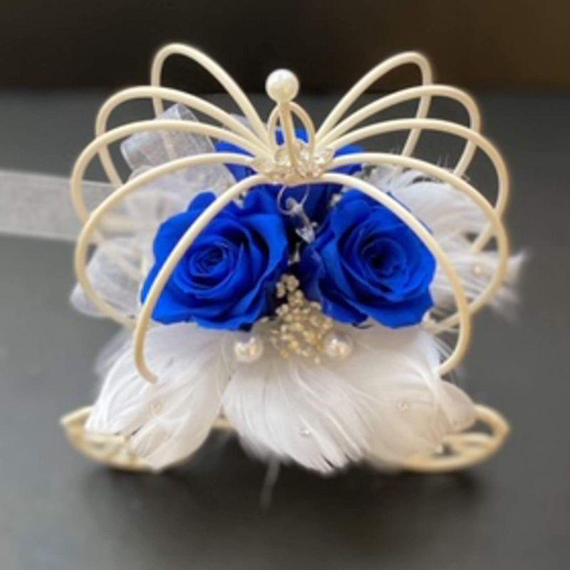 カタログギフトも Lulu S ルルズ リングピロー ティアラのついたカボチャの馬車のリングピロー Royal Blue プリザーブドフラワー ウェディング Roadmapforth Org