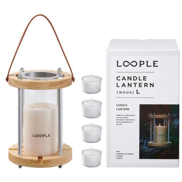 LOOPLE キャンドルランタン ウッド L アイボリー 06663601 ペガサス
