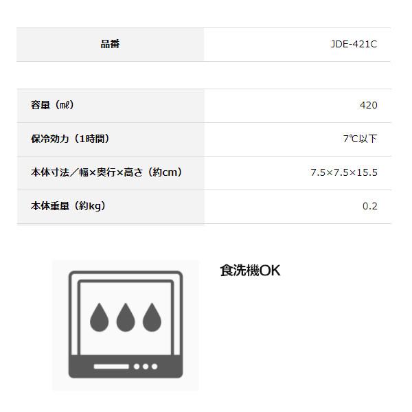 サーモス タンブラー JDE-421C G-FD グリーンフェード 真空断熱グラス・コップ 420ml 保冷保温 父の日｜plusmart｜04