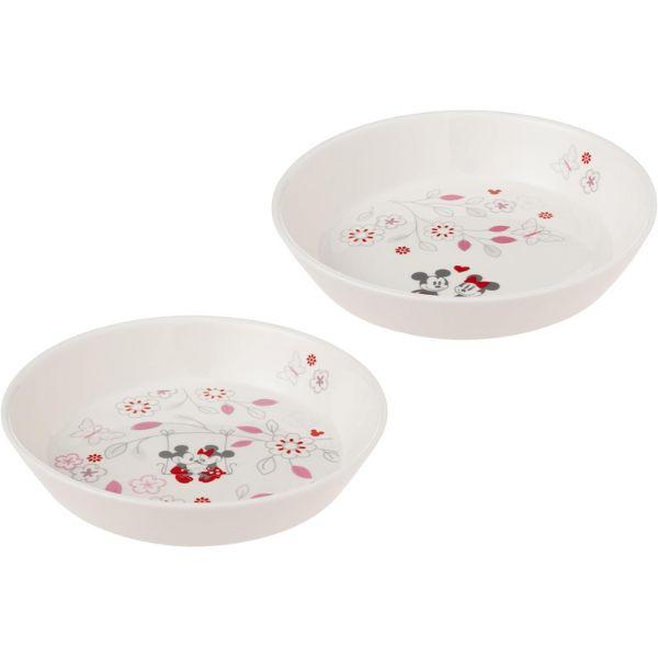 ミッキー & ミニー パスタカレー皿 2枚セット P 65085 ディズニー
