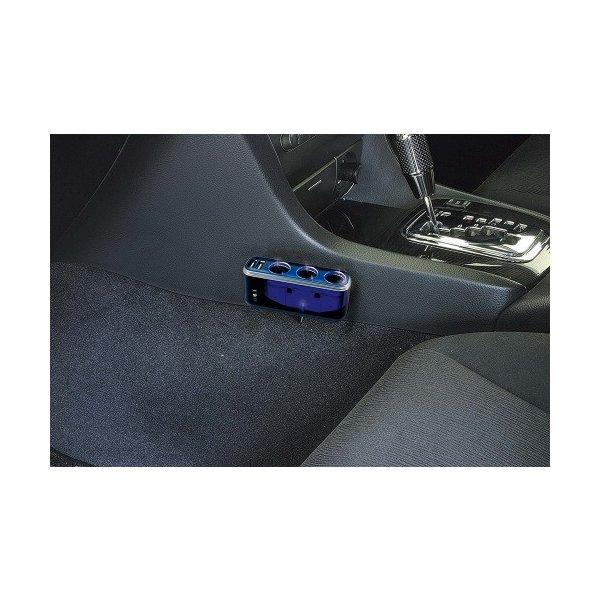 車用ソケット分配器 Fizz イルミソケットS3 USB4.8A ブラック Fizz-992 ナポレックス プレゼント｜plusmart｜02