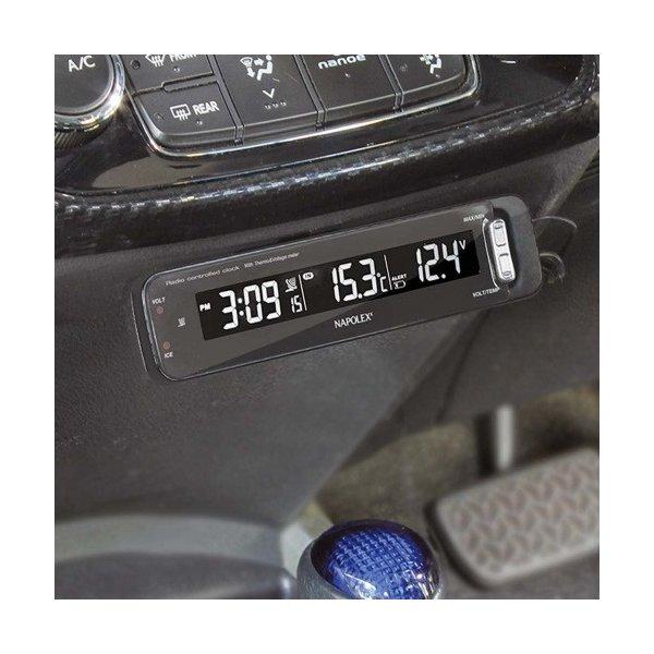VTメータークロック Fizz-1025 ナポレックス 車用 電波時計 ピアノブラック アイドリングストップ車対応 2色LED 父の日｜plusmart｜06