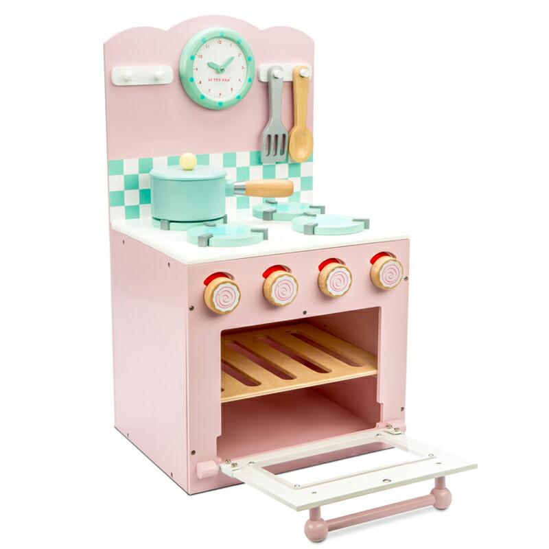 ミニキッチン(ピンク) TV0130 ルトイヴァン 3歳 4歳 木製 ごっこ遊び 知育玩具 出産祝い 誕生日 子供 男の子 女の子 レトイバン ギフト ポイント利用の画像