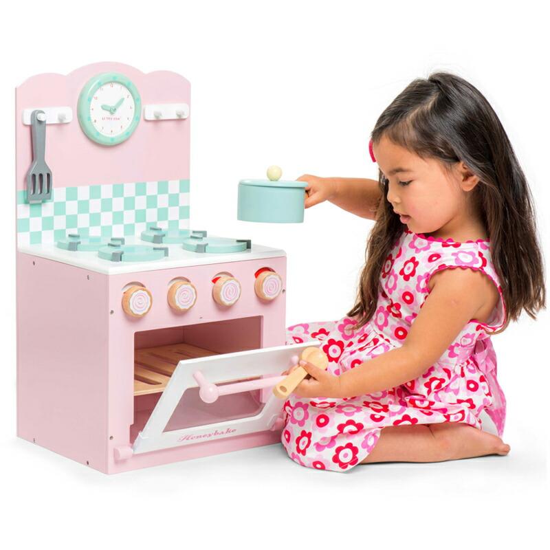 ミニキッチン(ピンク) TV0130 ルトイヴァン 3歳 4歳 木製 ごっこ遊び 知育玩具 出産祝い 誕生日 子供 男の子 女の子 レトイバン ギフト ポイント利用の画像