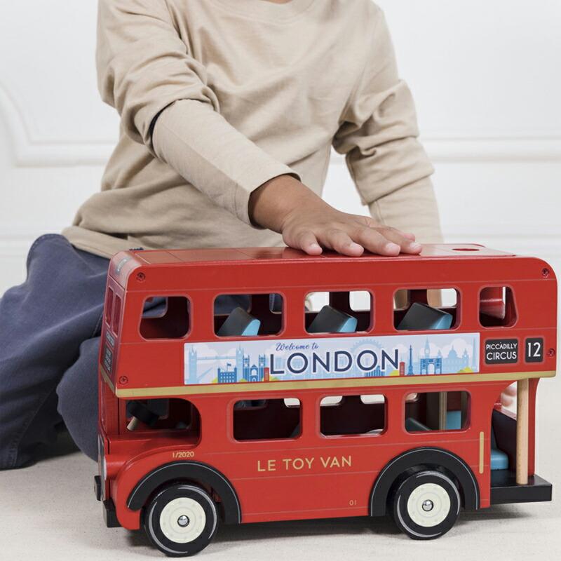 ロンドンバス TV0270 ルトイヴァン 木製 ごっこ遊び 知育玩具 出産祝い 誕生日 子供 男の子 女の子 幼児 レトイバン ギフト プレゼントの画像