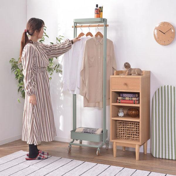 ハンガーラック ハンガーワゴン おしゃれ スリム 安い コートハンガー 北欧 洋服掛け 洋服ラック 収納 キャスター付き 一人暮らし PW-55の画像
